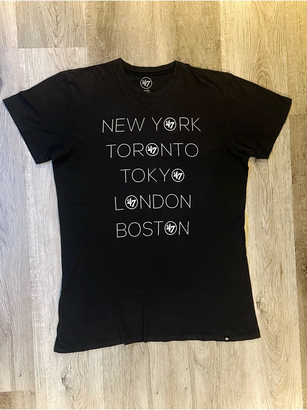 Men’s ‘47 Brand “INTL” Graphic Tee Size L; Vtg Early Y2K Era!